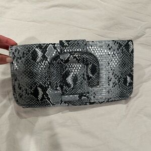 Faux Snake Skin Clutch Purse